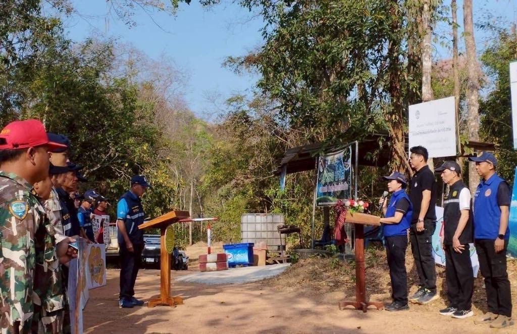 อำเภอนาหมื่น เปิดด่านชุมชนป้องกันไฟป่า ตำบลบ่อแก้ว รับมือสถานการณ์หมอกควัน - PM2.5 ช่วงประกาศห้ามเผา